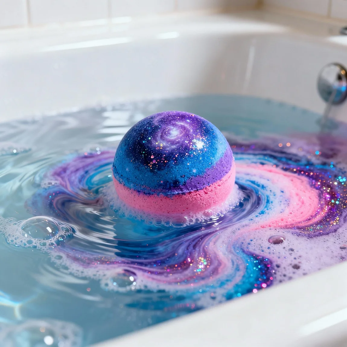 Handmade bath bomb photography