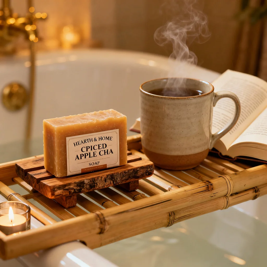 This is a clean, studio-lit product-on-white shot focusing entirely on the soap's texture and branding. - ai product photography