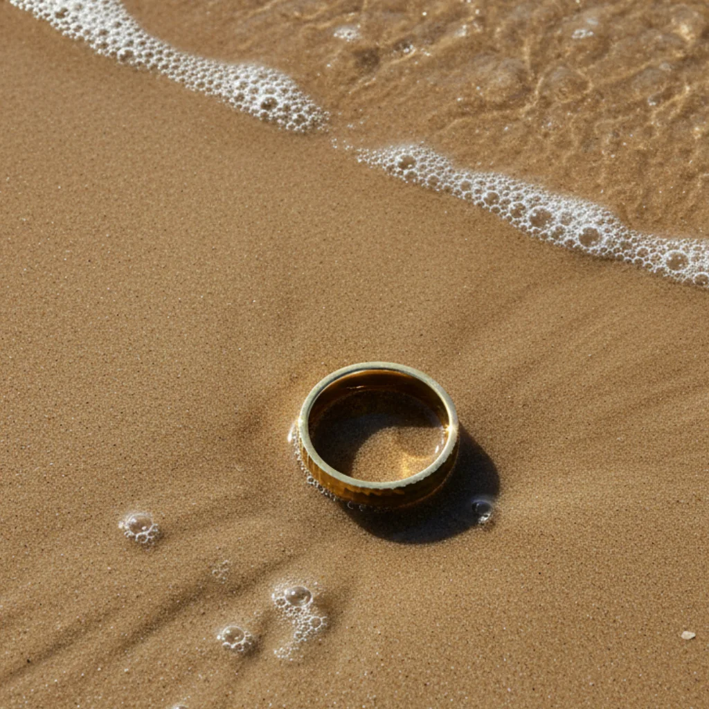 gold ring - Beach AI Product Shot